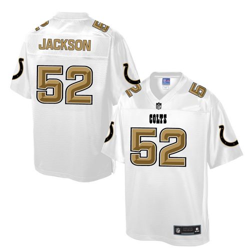 Men's Game D'Qwell Jackson Nike Jersey White - #52 Pro Line Fashion NFL Indianapolis Colts